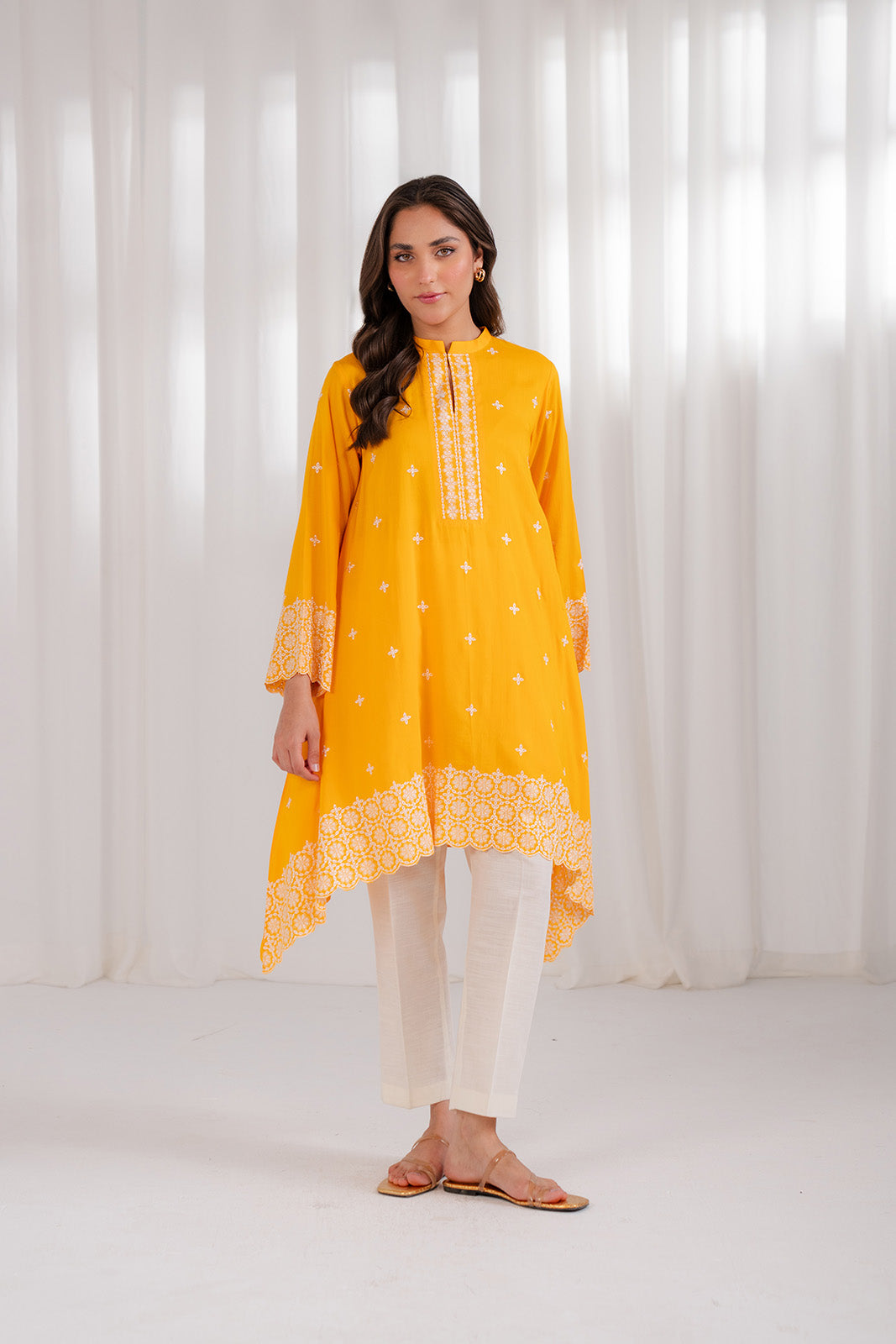 1 Piece Linen Viscose Embroidered Shirt (CS0106)