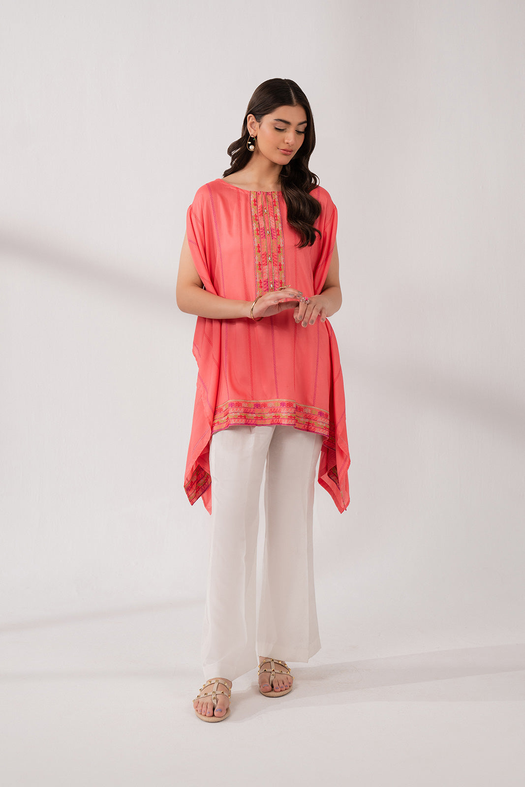 1 Piece Linen Viscose Embroidered Shirt (CS0178)