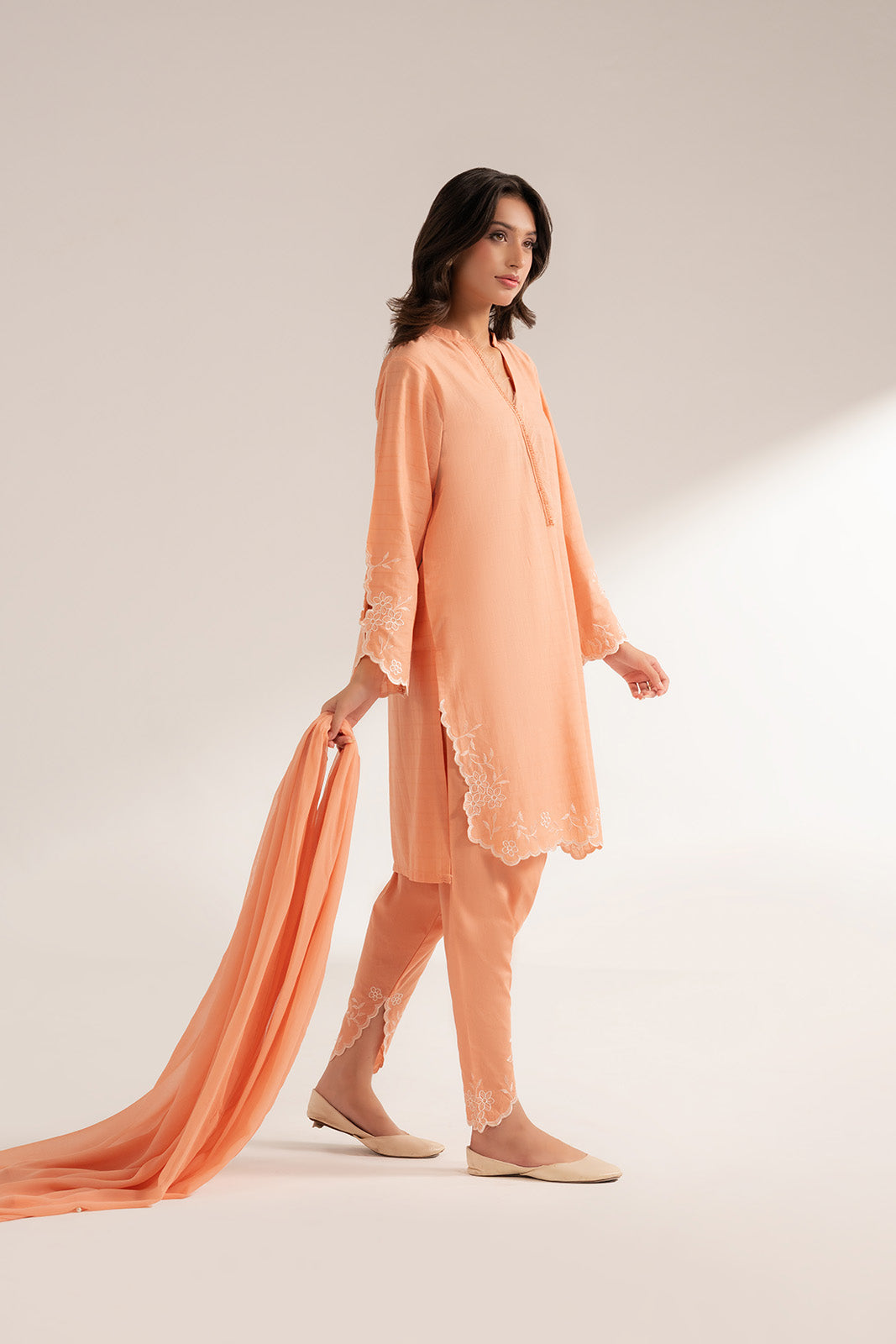 3 Piece Self Jacquard Embroidered Suit (CS0267)