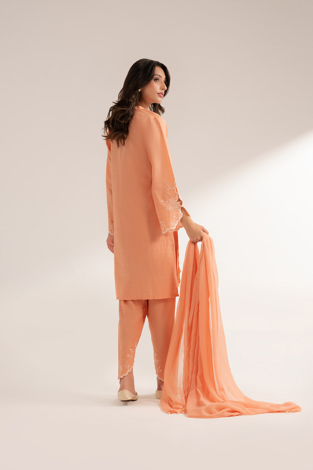 3 Piece Self Jacquard Embroidered Suit (CS0267)