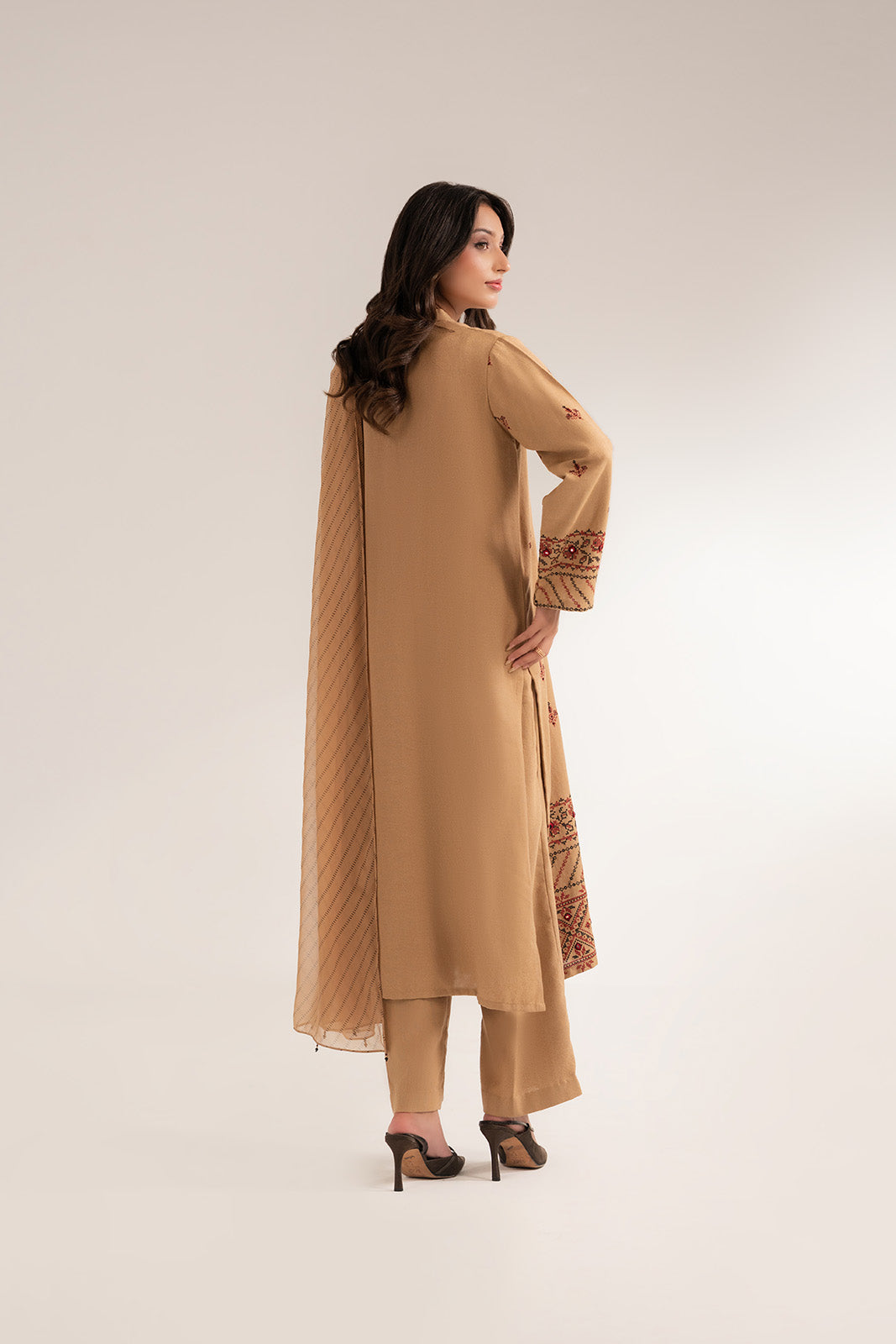 3 Piece Cotton Karandi Embroidered Suit (CS0283)