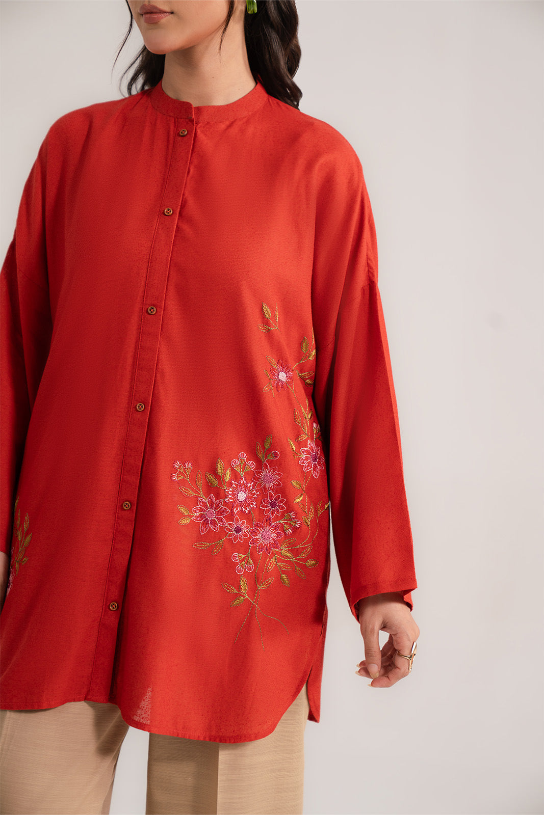 1 Piece Lawn Karandi Embroidered Shirt (CS0341)