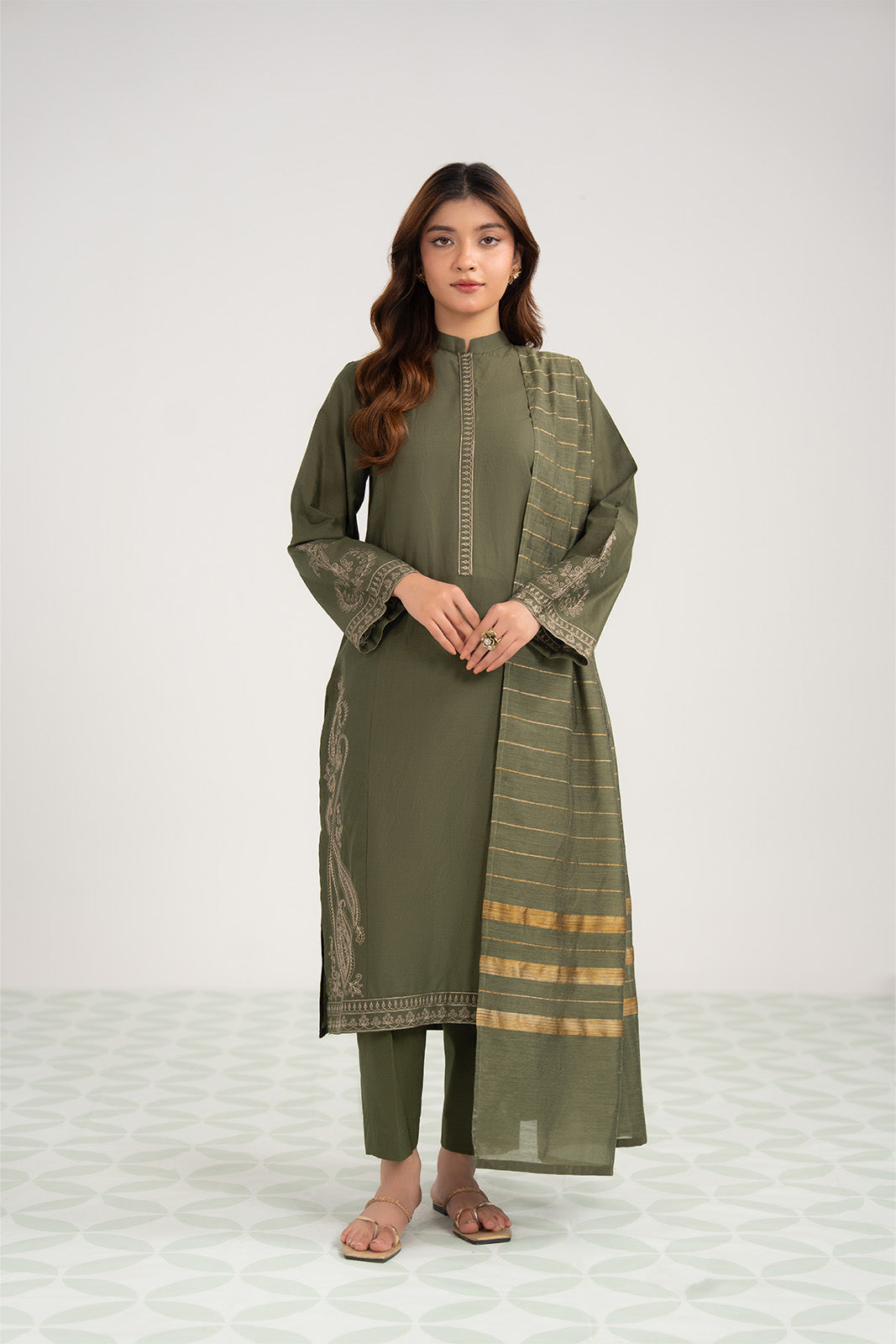 3 Piece Lawn Embroidered Suit (CS0409)