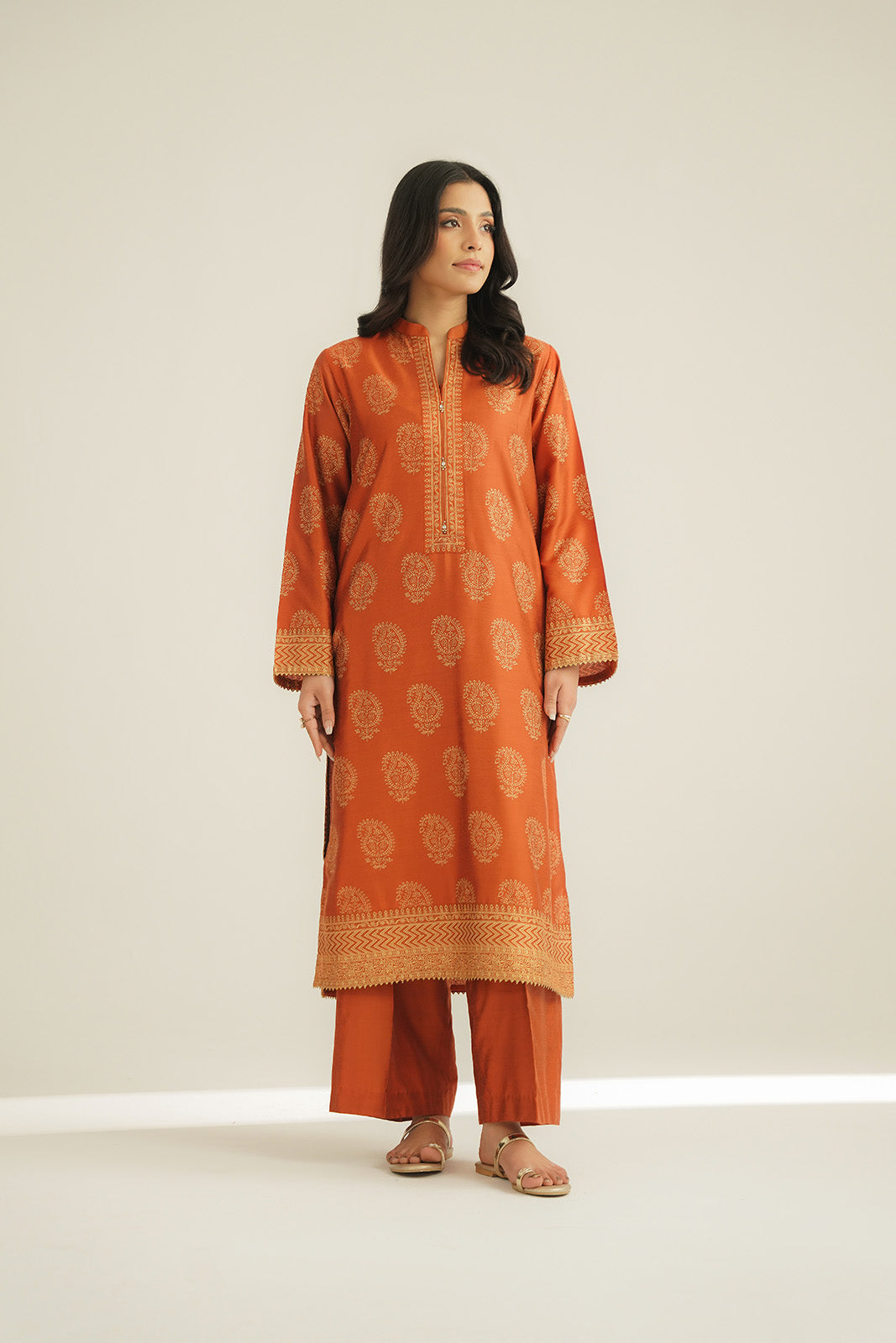 2 Piece Printed Cotton Silk Printed Suit (CS0437)
