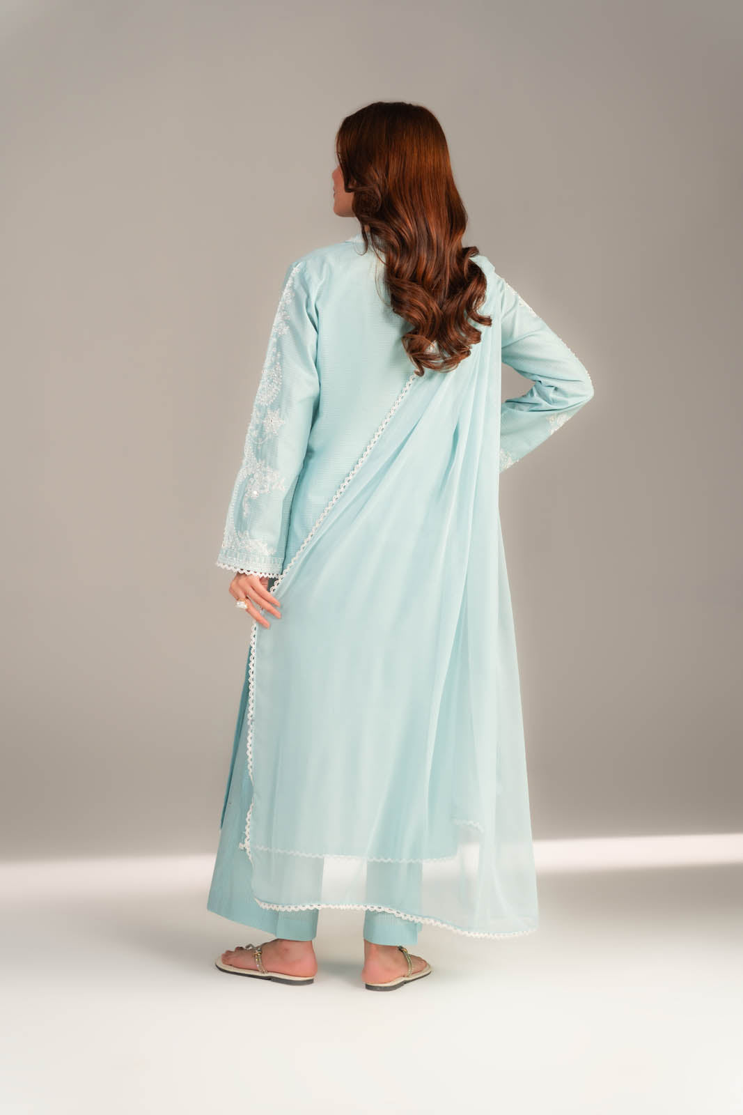 3 Piece Cotton Rip Stop Embroidered Suit (CS0460)