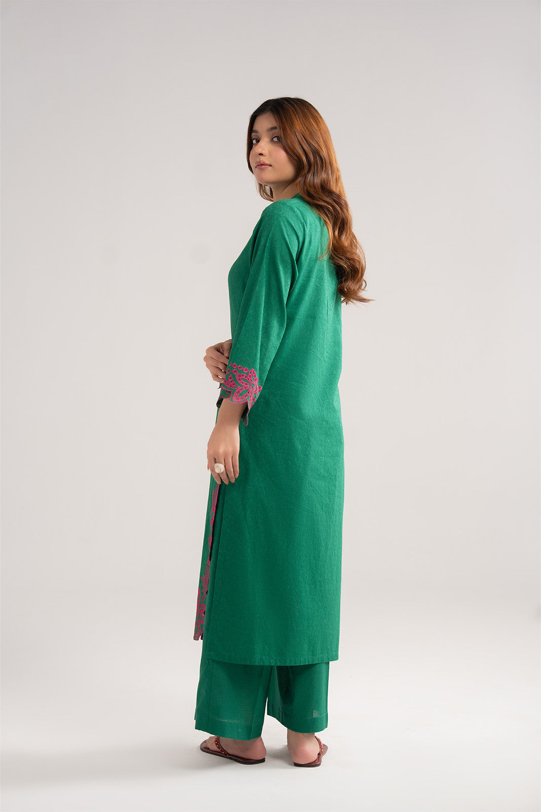 2 Piece Self Jacquard Embroidered Suit (CS0484)
