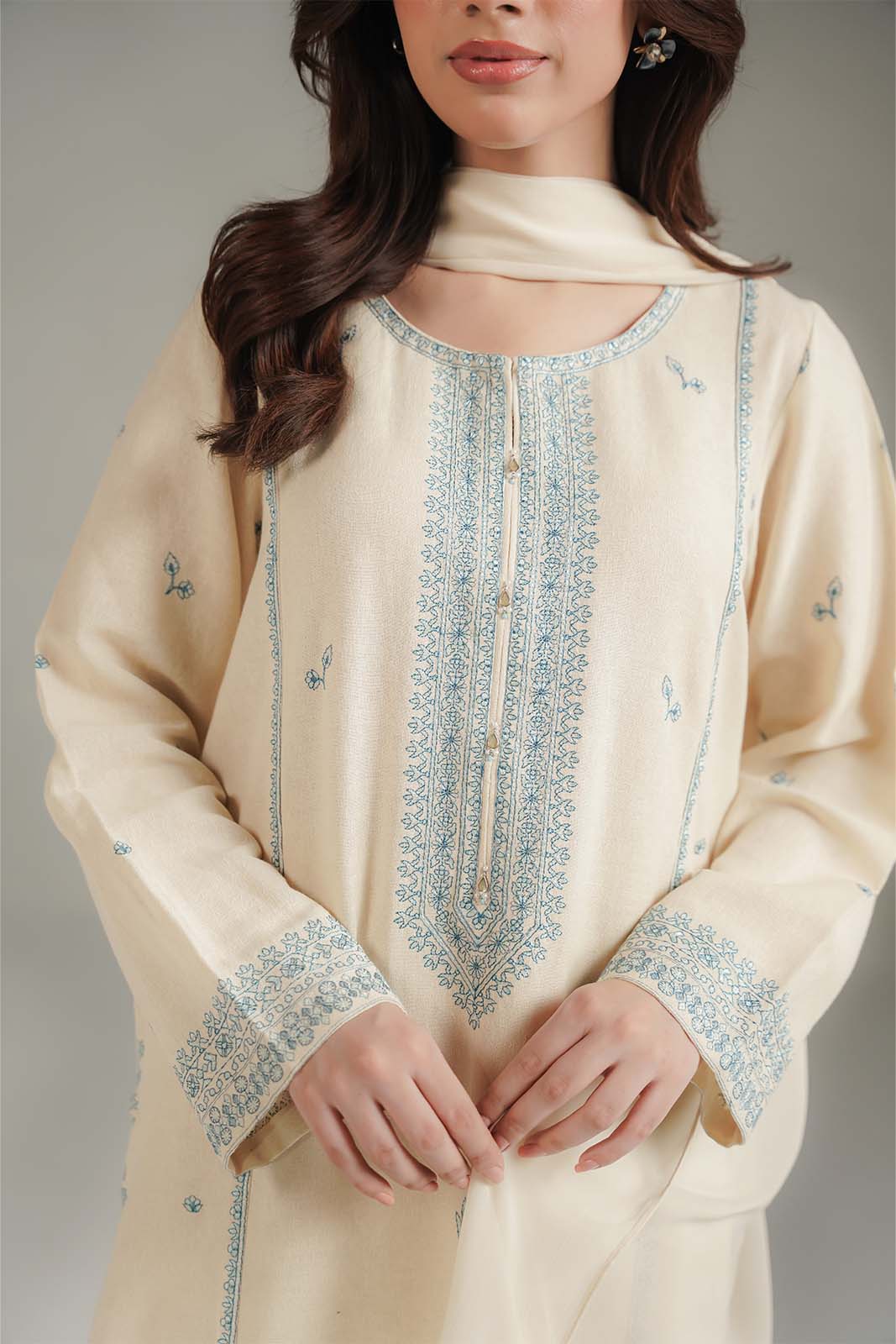 3 Piece Cotton Karandi Embroidered Suit (CS0502)