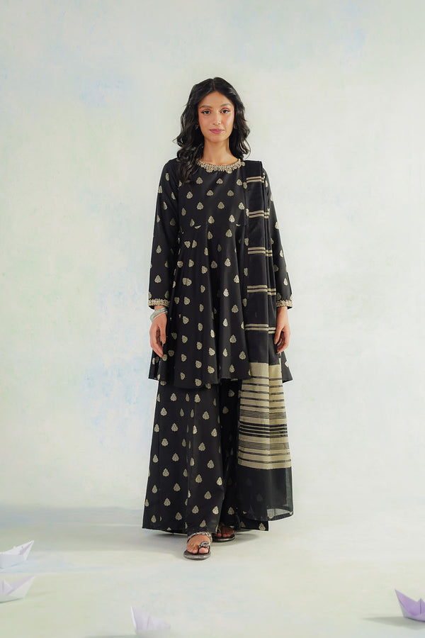 3 Piece Cotton Silk Embroidered Suit (CS0609)