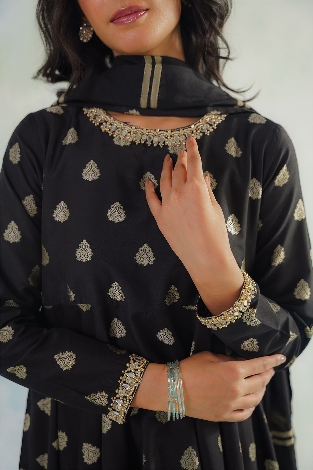 3 Piece Cotton Silk Embroidered Suit (CS0609)