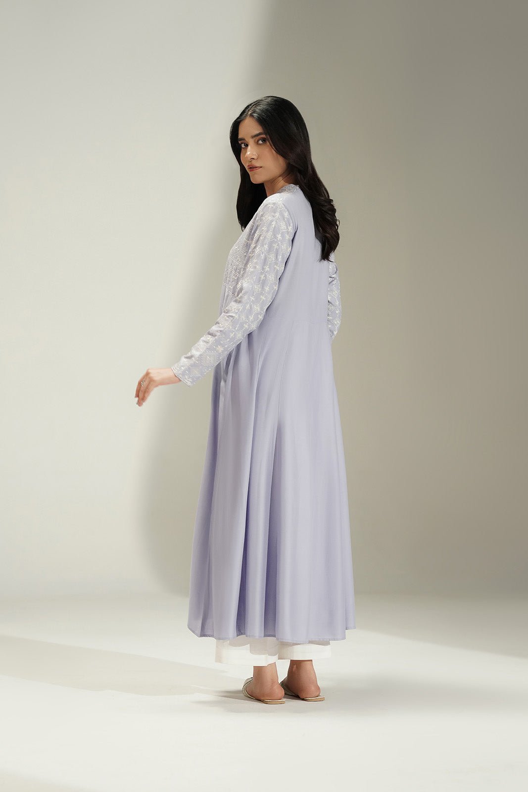 1 Piece Lawn Embroidered Flared Frock (CS0617)