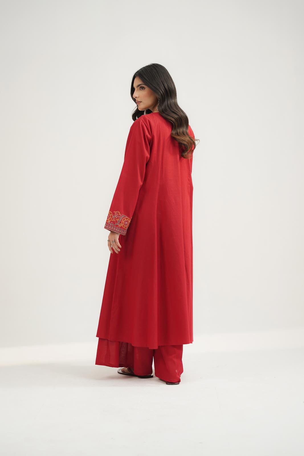 2 Piece Dobby Cotton Embroidered Suit (CS0633)