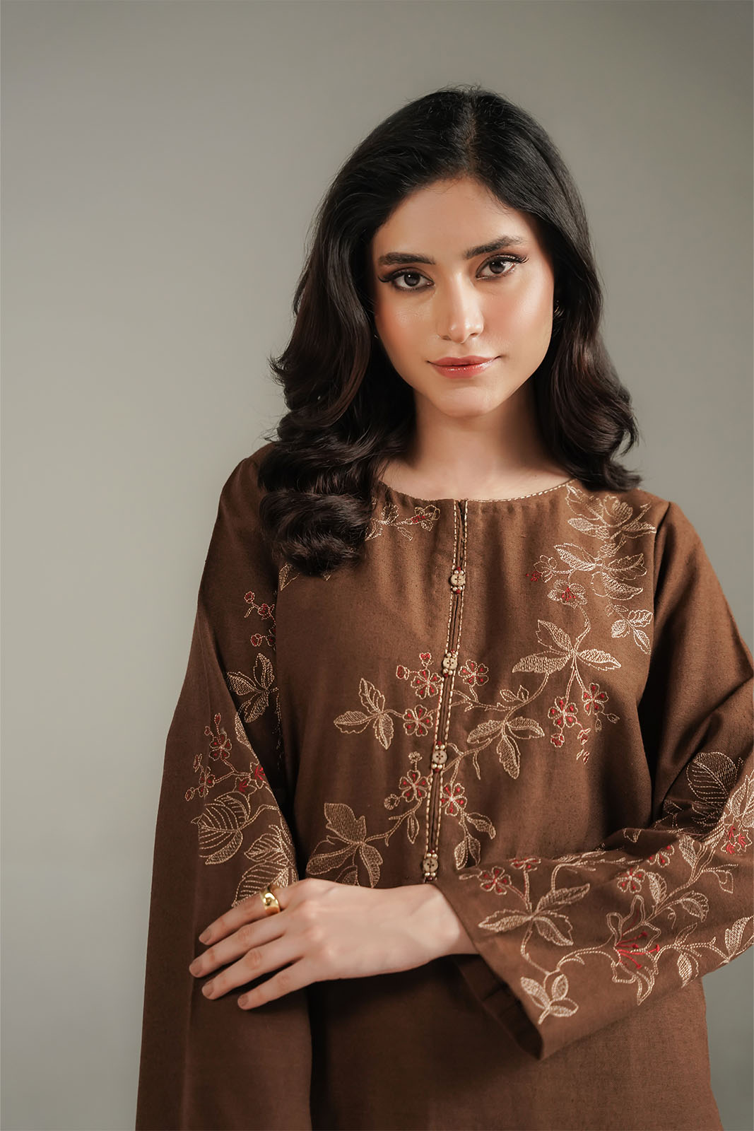 2 Piece Cotton Karandi Embroidered Suit (CS0680)