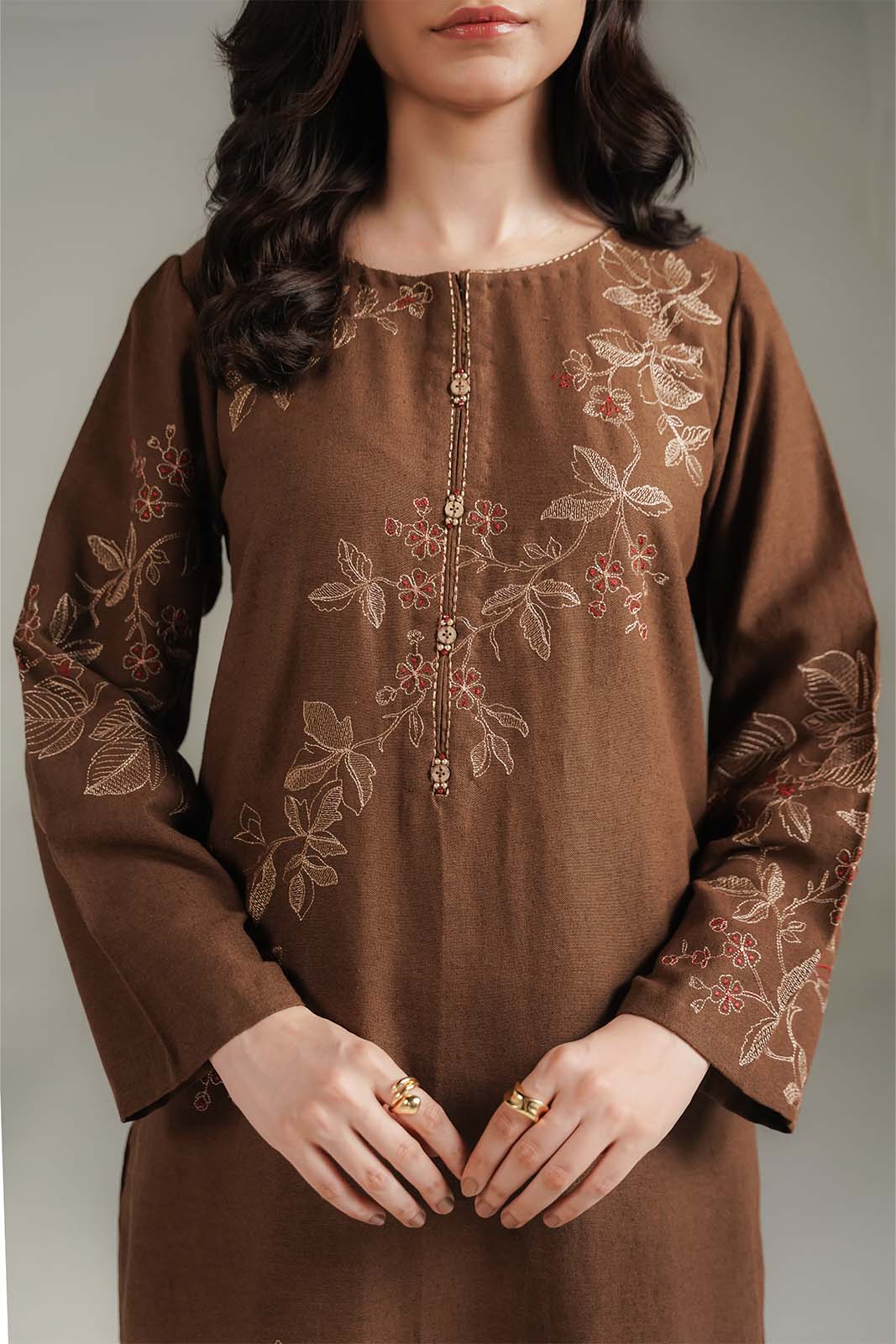 2 Piece Cotton Karandi Embroidered Suit (CS0680)