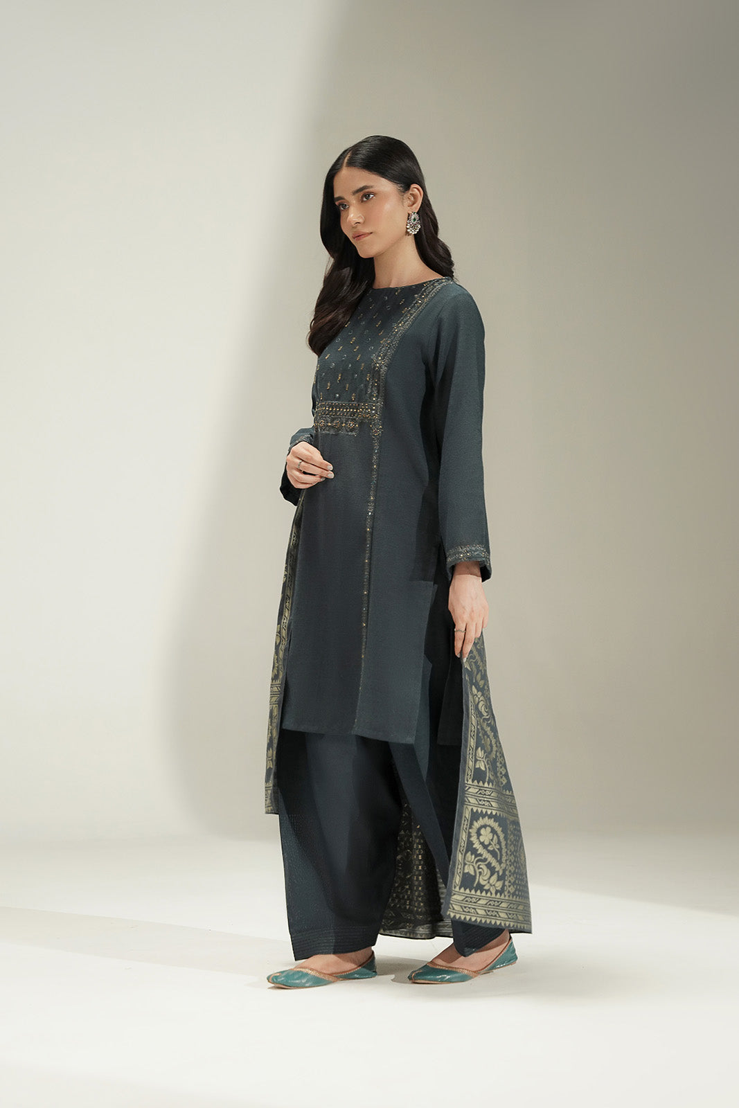3 Piece Cotton Karandi Embroidered Suit (CS0710)
