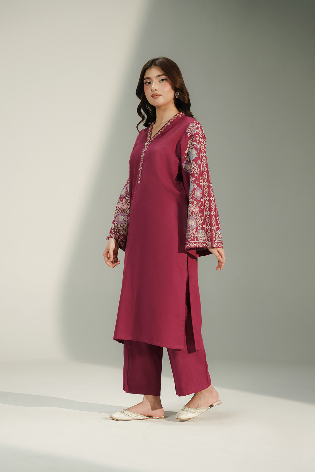 2 Piece Slub Khaddar Embroidered Suit (CS0720)