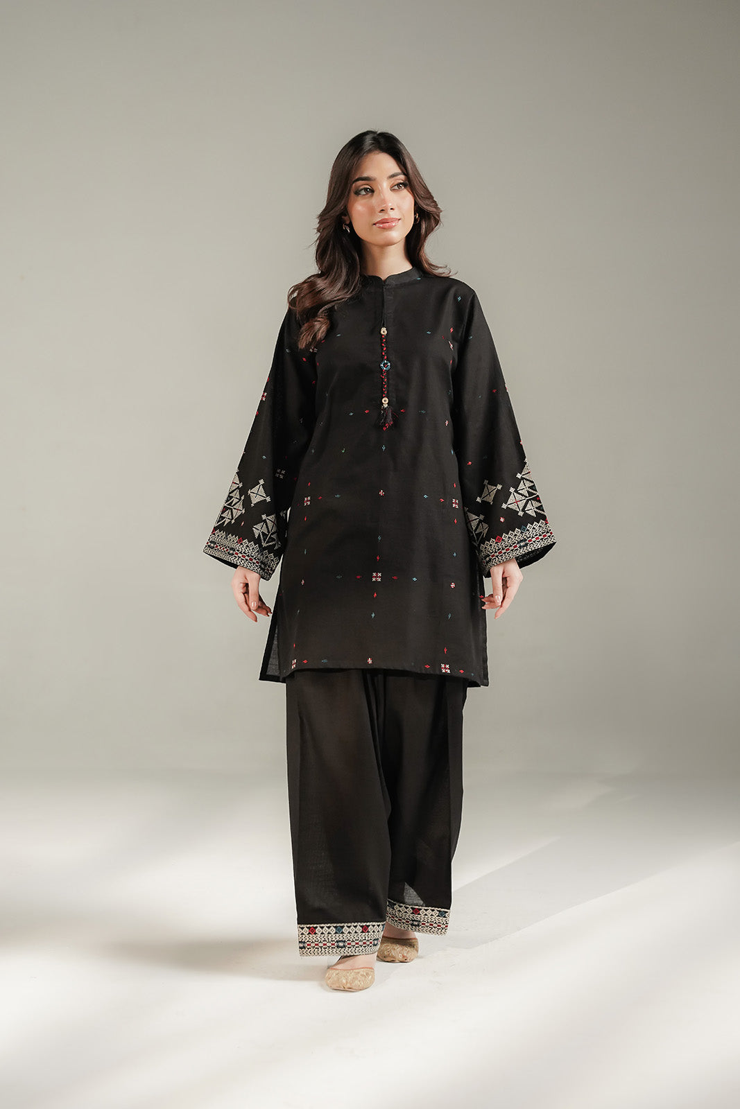 2 Piece Slub Khaddar Embroidered Suit (CS0721)