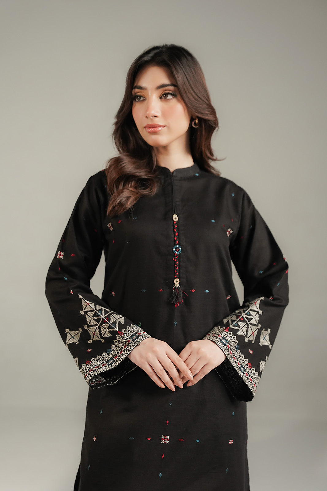 2 Piece Slub Khaddar Embroidered Suit (CS0721)