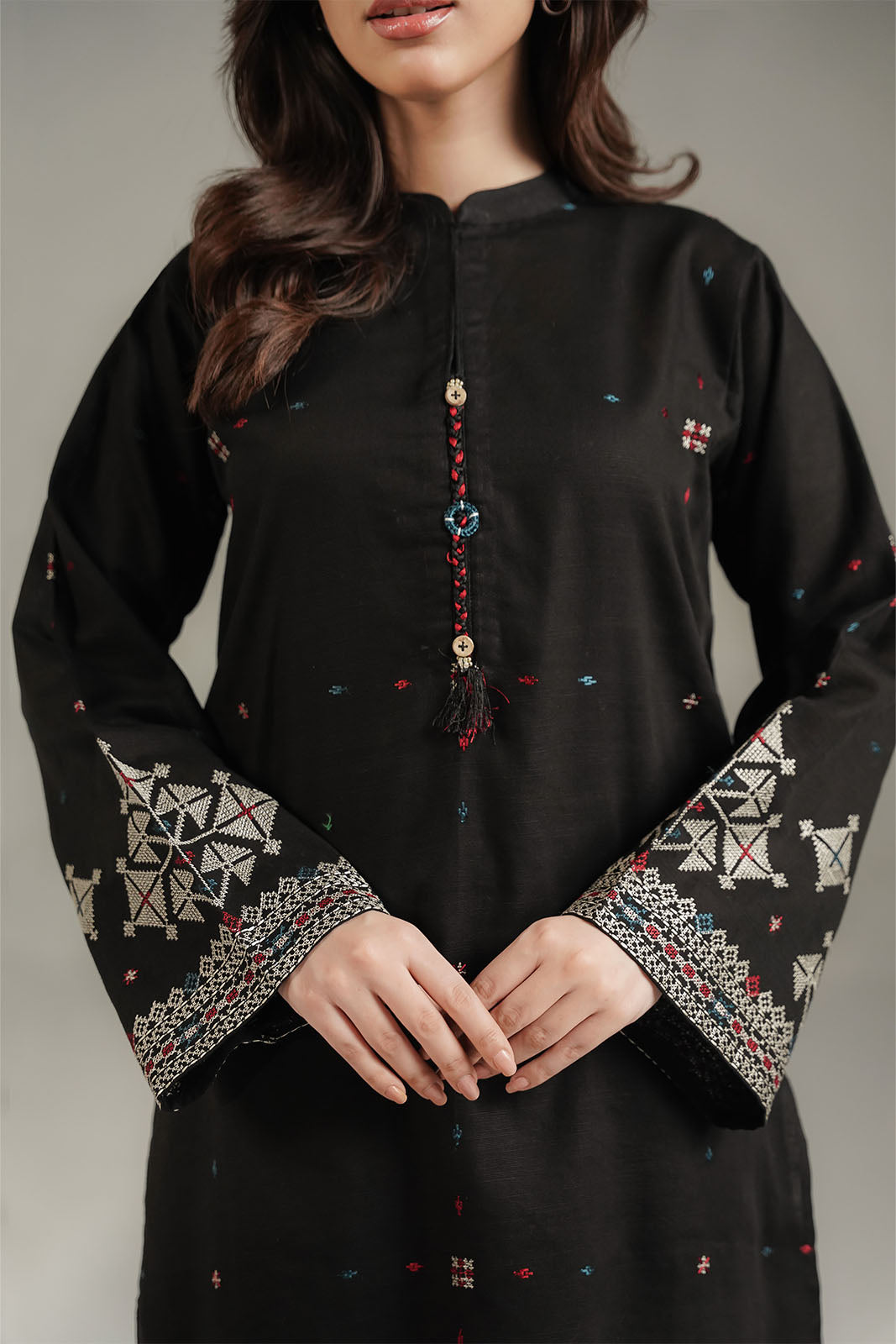 2 Piece Slub Khaddar Embroidered Suit (CS0721)