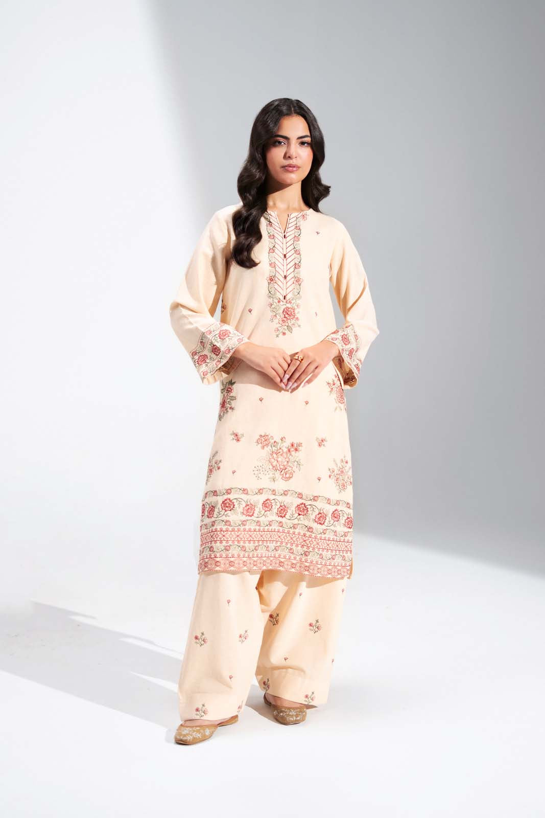 2 Piece Cotton Karandi Embroidered Suit (CS0732)