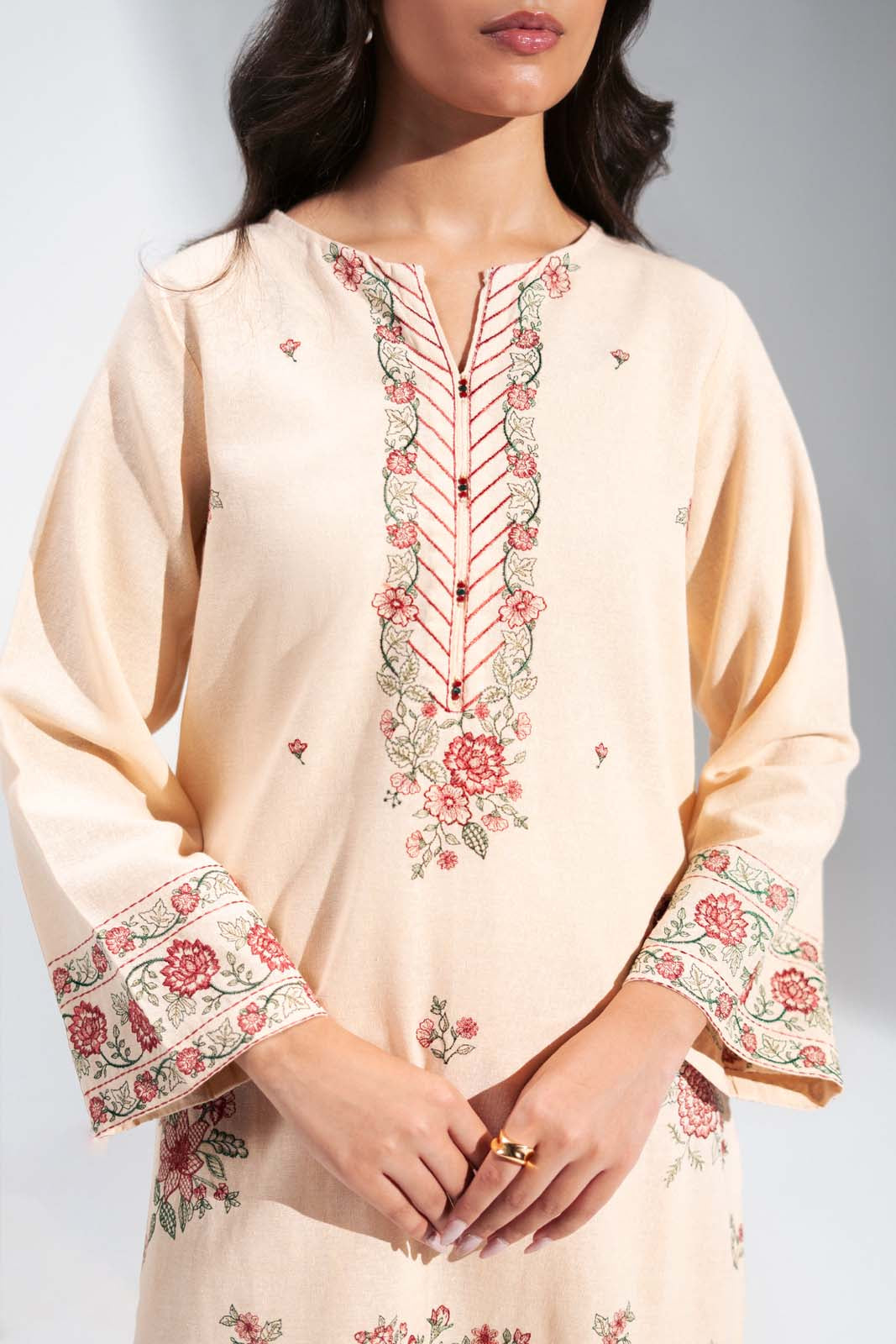 2 Piece Cotton Karandi Embroidered Suit (CS0732)