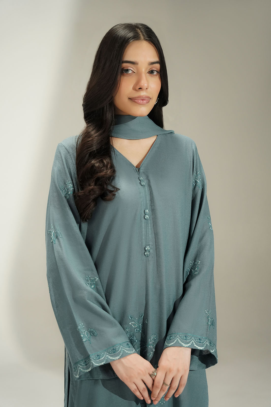 3 Piece Lawn Karandi Embroidered Suit (CS0733)