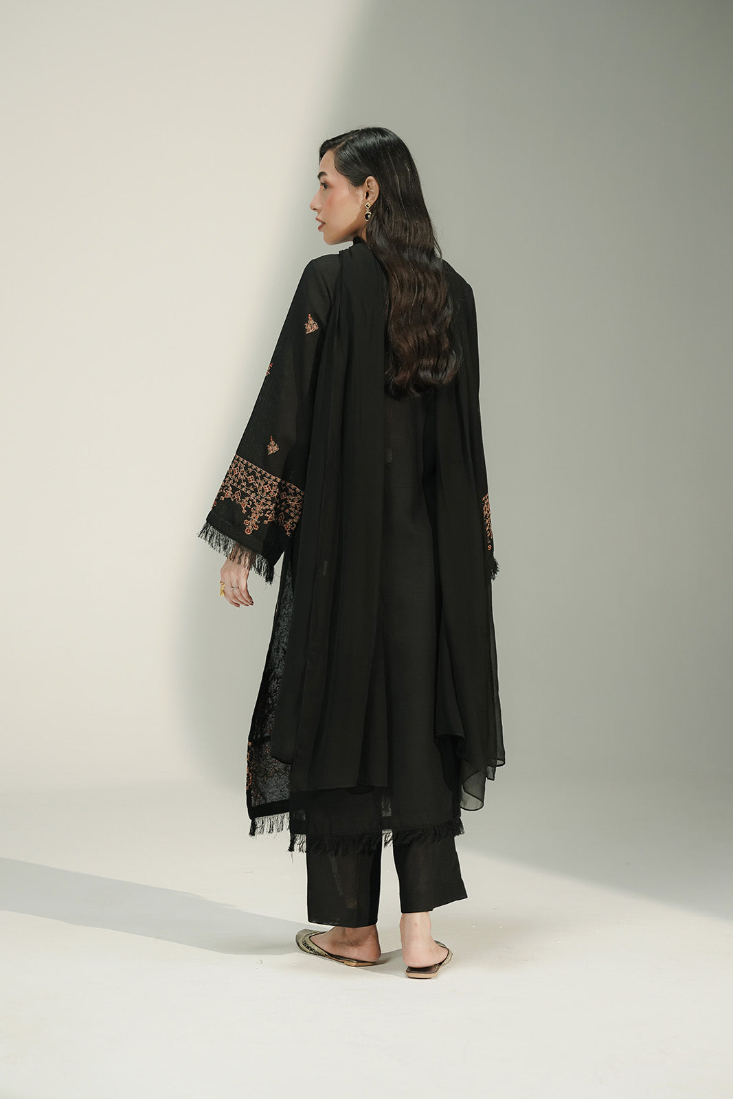 3 Piece Cotton Karandi Embroidered Suit (CS0744)