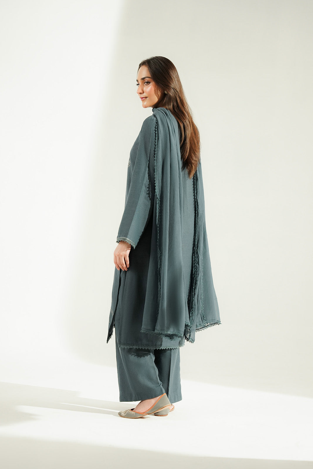 3 Piece Cotton Karandi Embroidered Suit (CS0745)