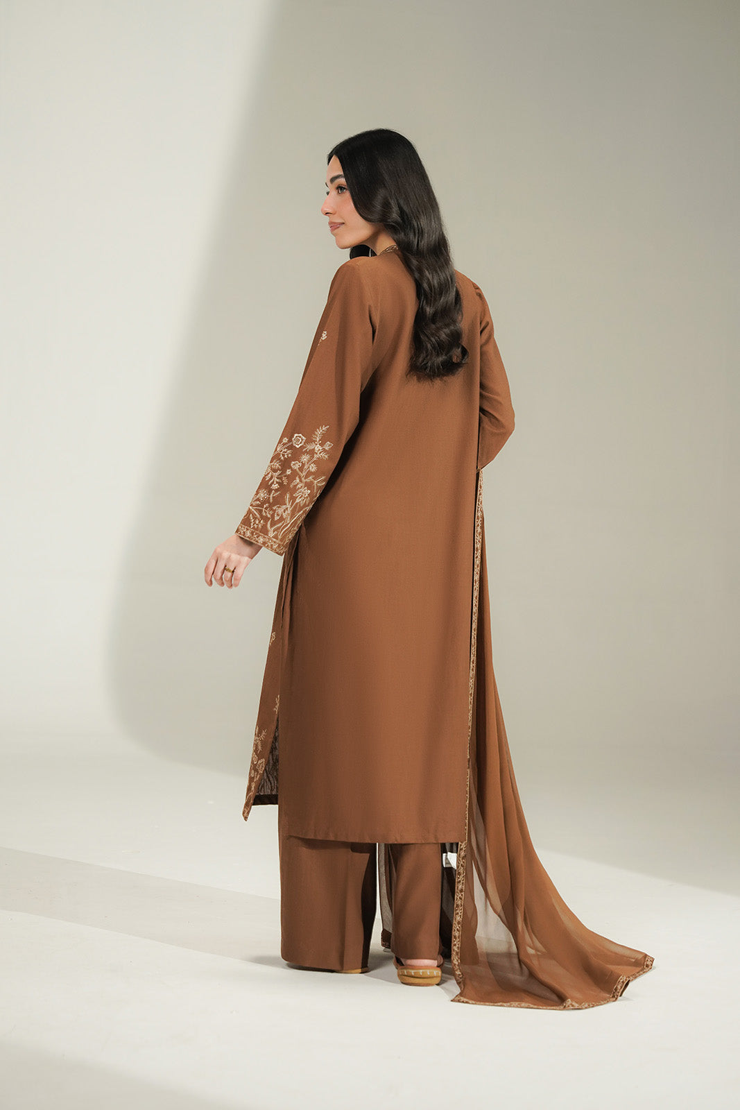 3 Piece Slub Khaddar Embroidered Suit (CS0760)