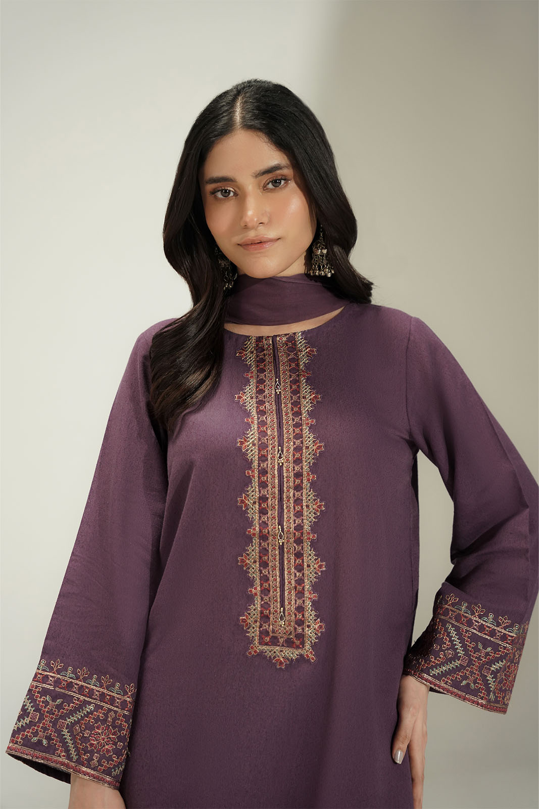 3 Piece Lawn Karandi Embroidered Suit (CS0762)