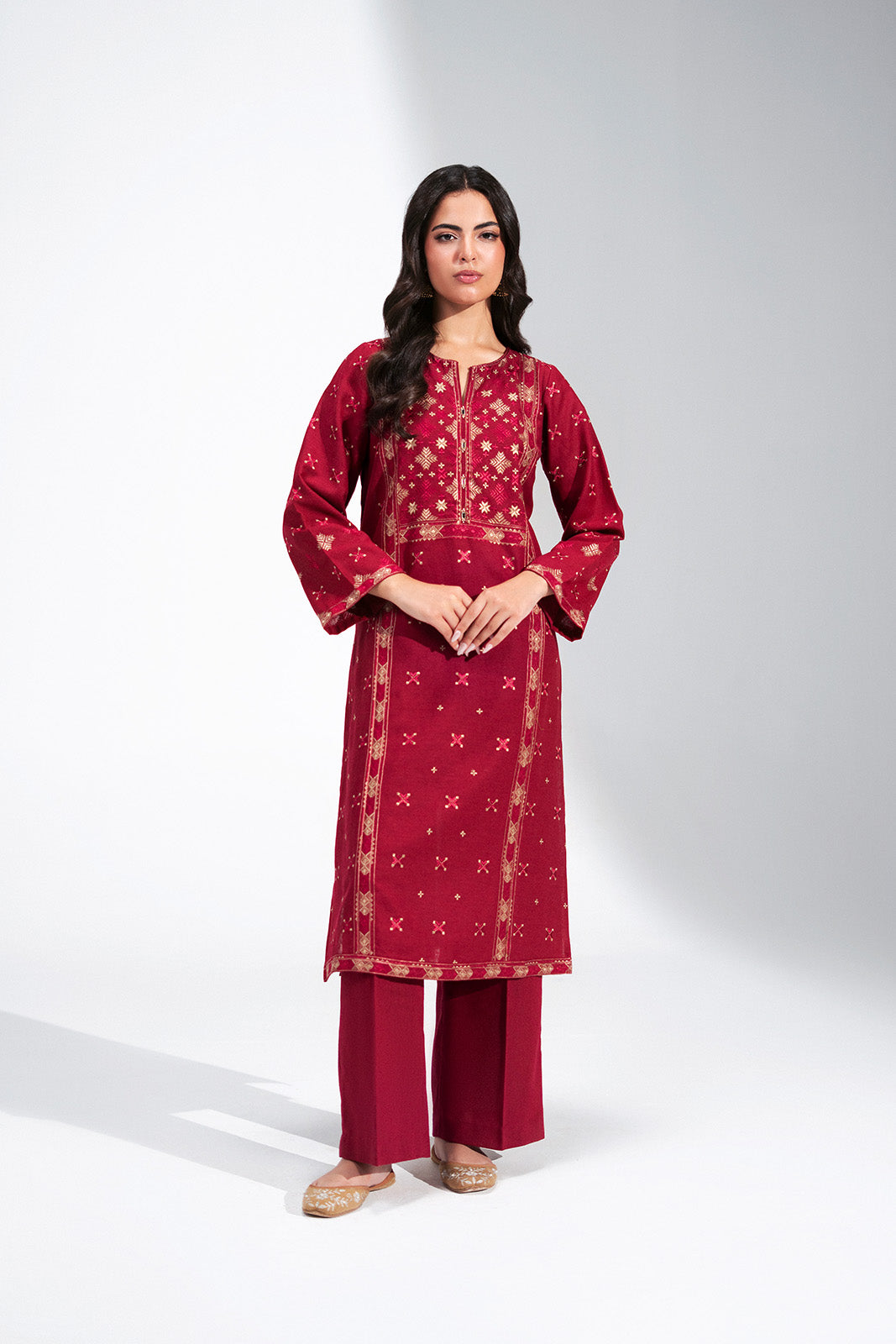 2 Piece Cotton Karandi Embroidered Suit (CS0764)