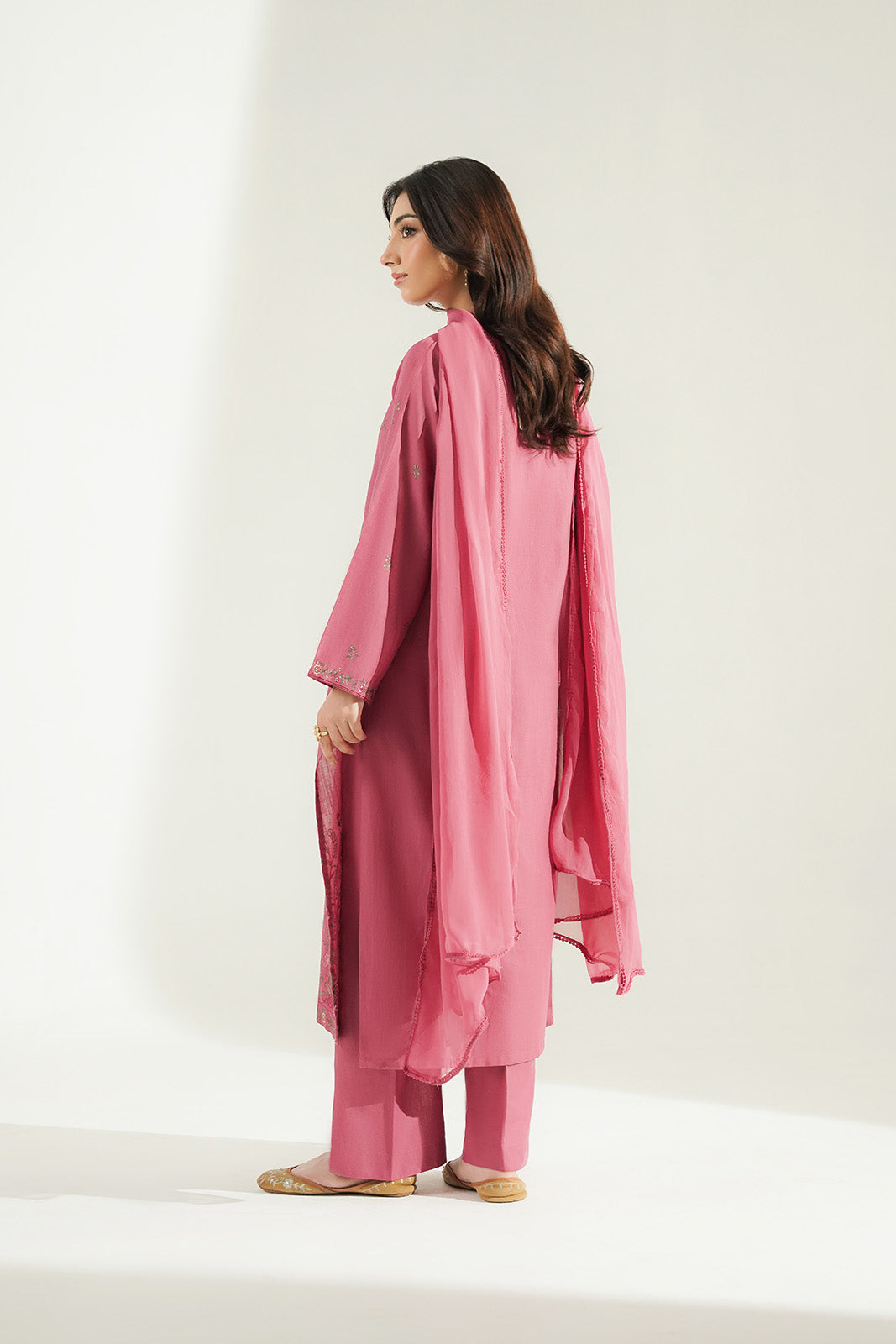 3 Piece Slub Khaddar Embroidered Suit (CS0771)