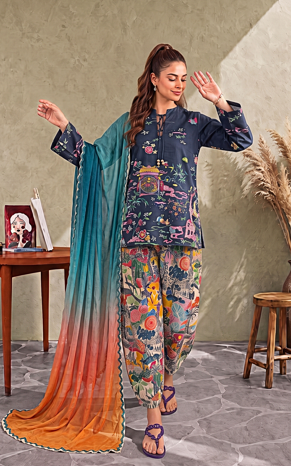 Kiana (CU26-03) | 3pcs Stitched Cambric