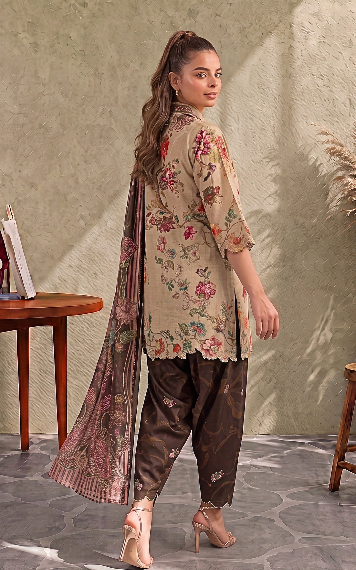Mocca (CU26-04) | 3pcs Stitched Cambric