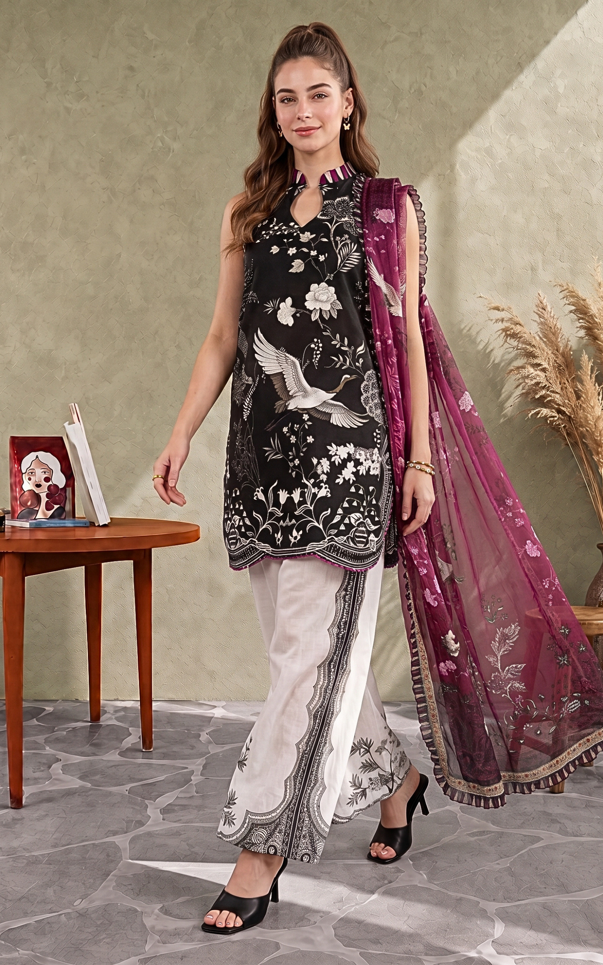 Sasha (CU26-08) | 3pcs Unstitched Cambric
