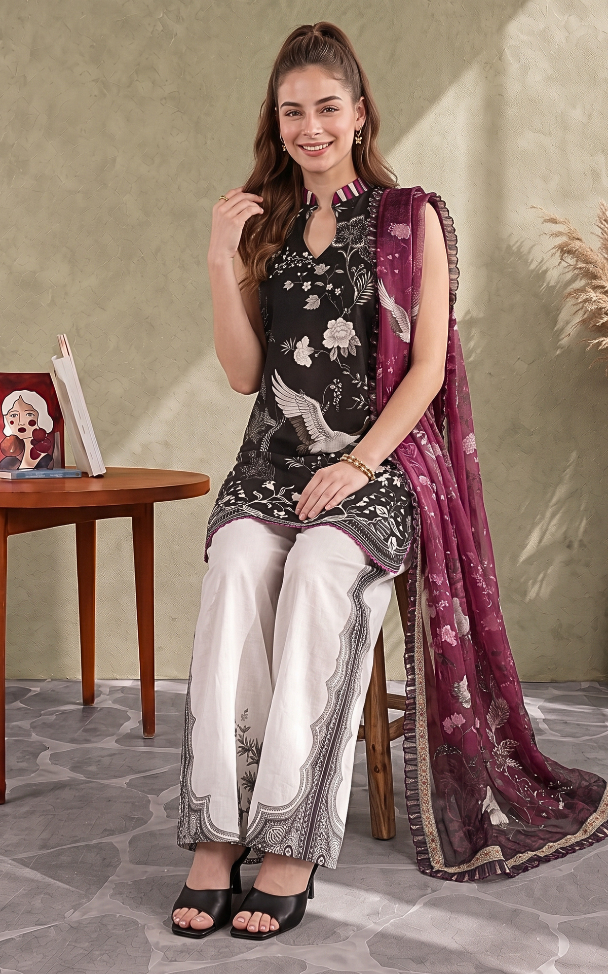 Sasha (CU26-08) | 3pcs Unstitched Cambric