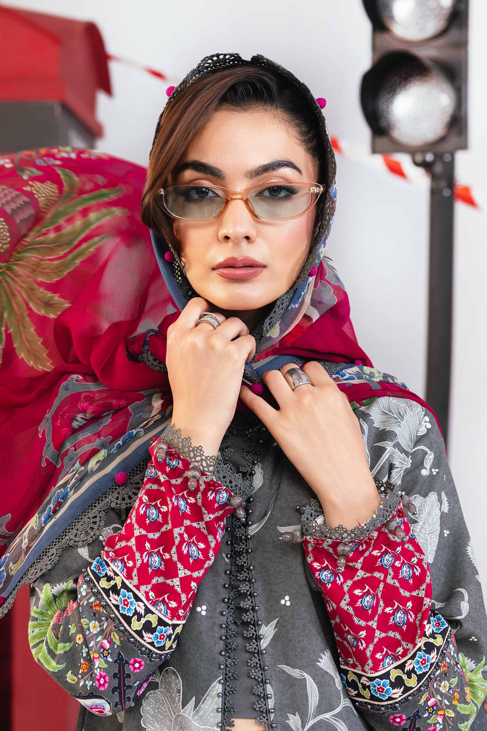 3 Pc Unstitched Printed Marina Twill Suit