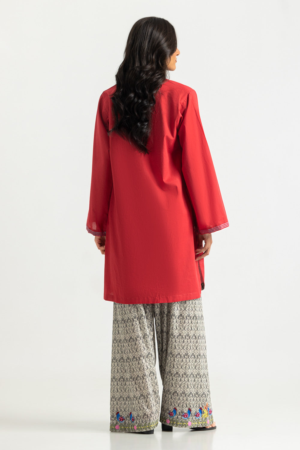 Cambric Dyed Shirt And Printed Trouser