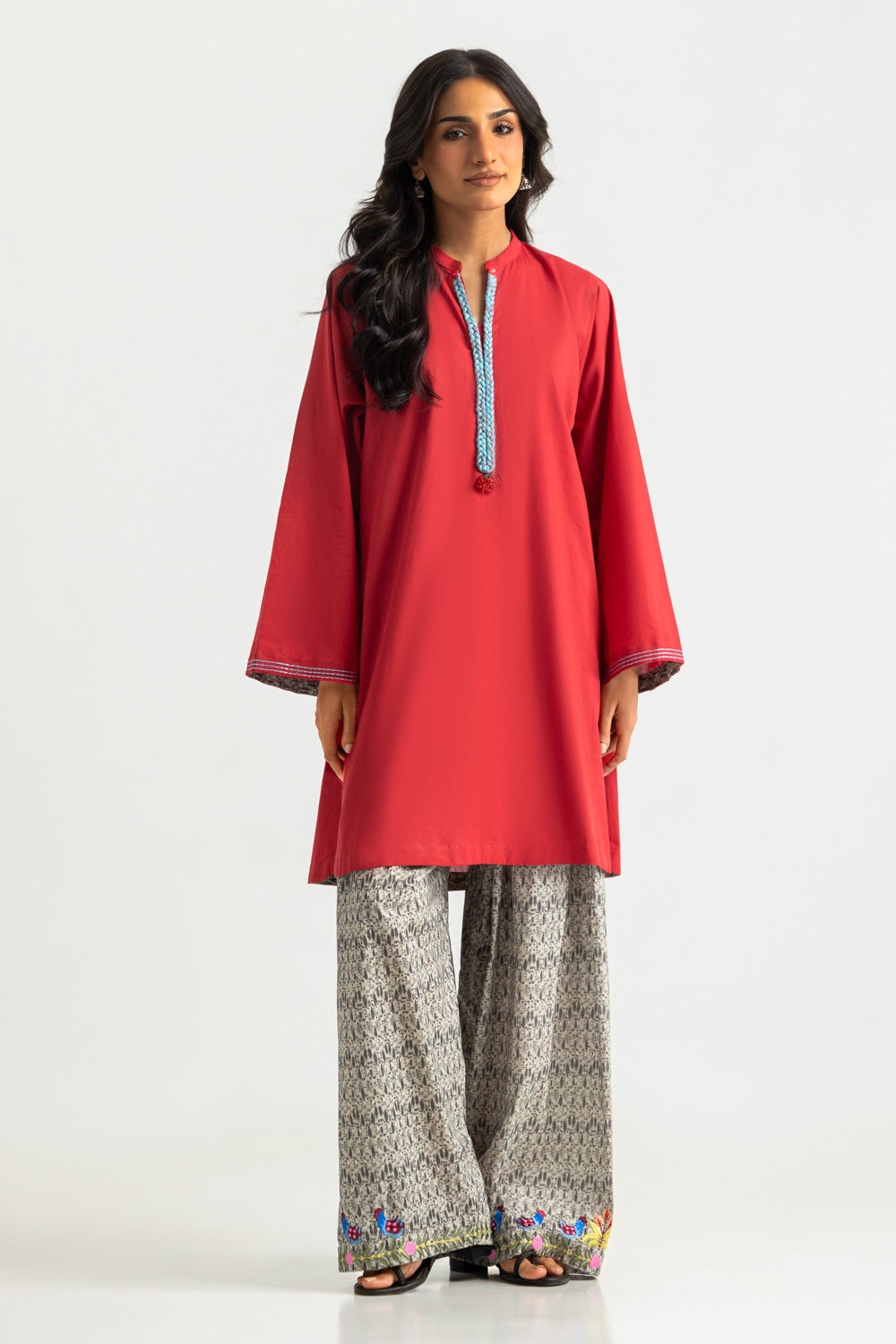 Cambric Dyed Shirt And Printed Trouser