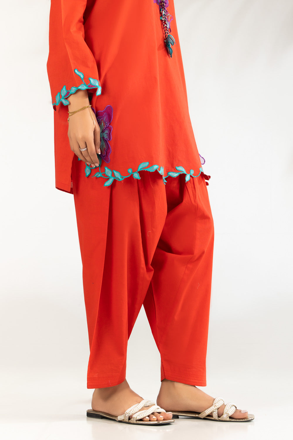 Cambric Embroidered Co-Ord Set