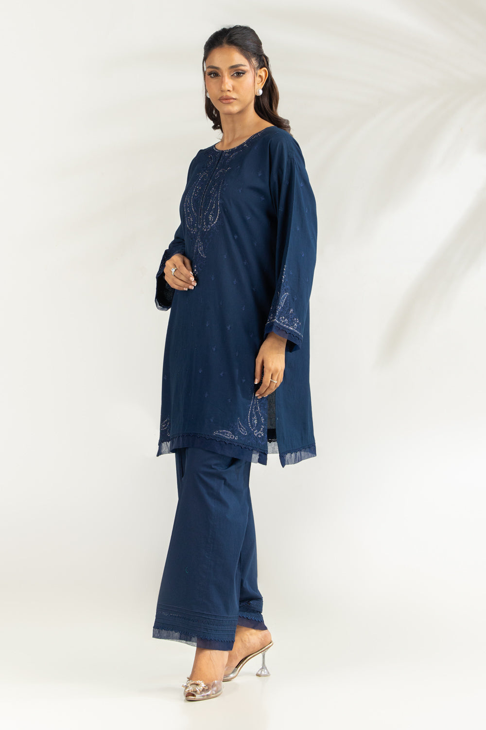 Cambric Embroidered Co-Ord Set