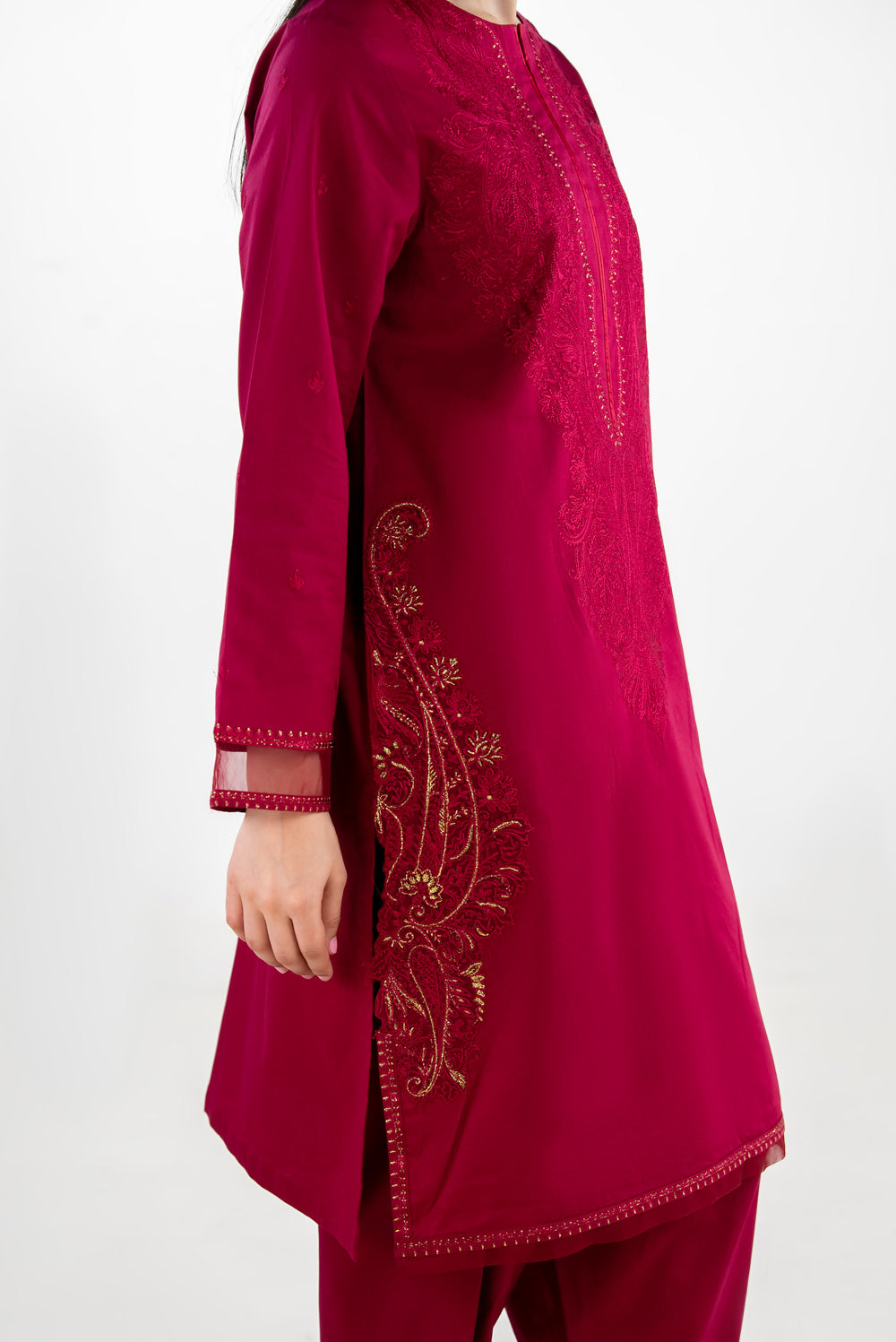 Cambric Embroidered Co-Ord Set