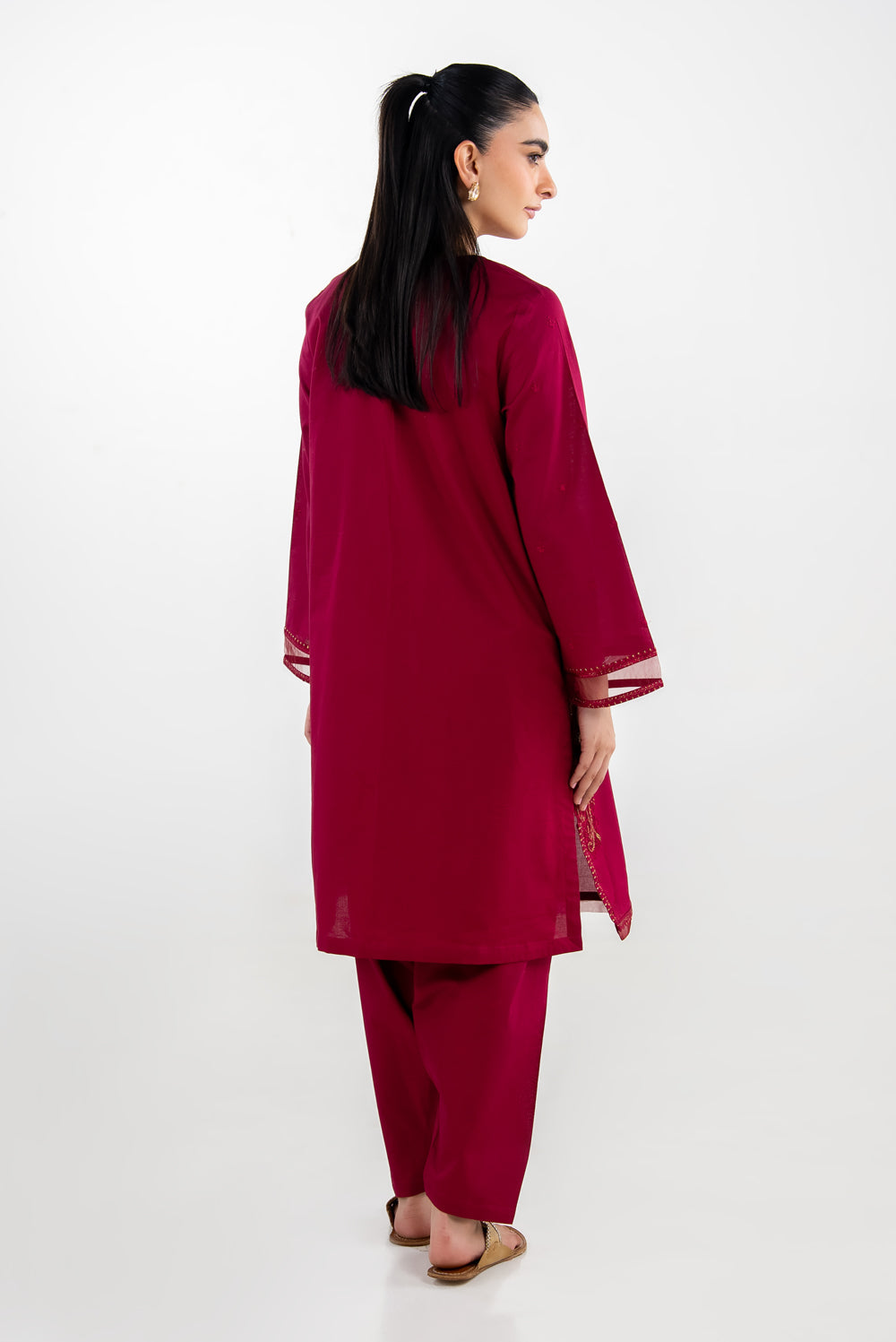Cambric Embroidered Co-Ord Set