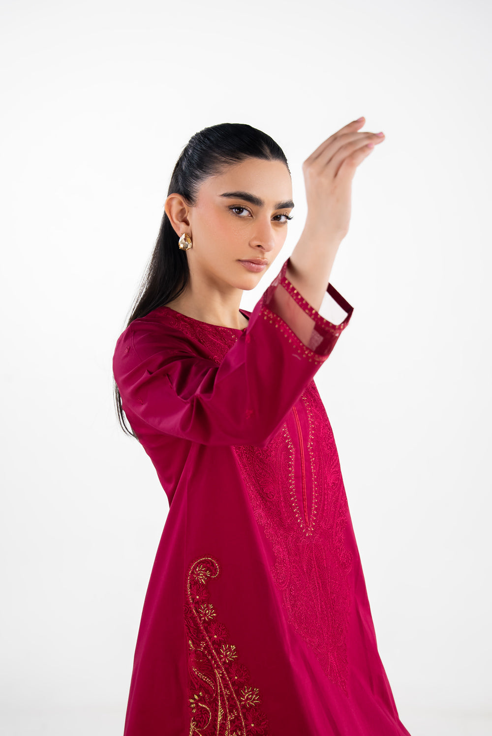 Cambric Embroidered Co-Ord Set