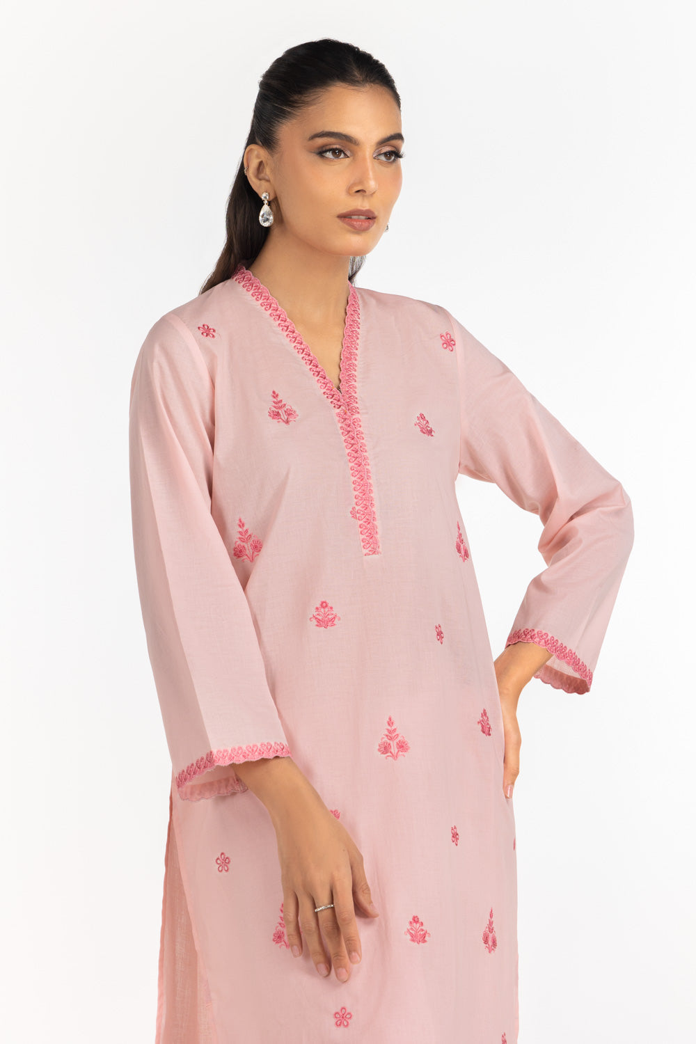 Cambric Embroidered Co-Ord Set