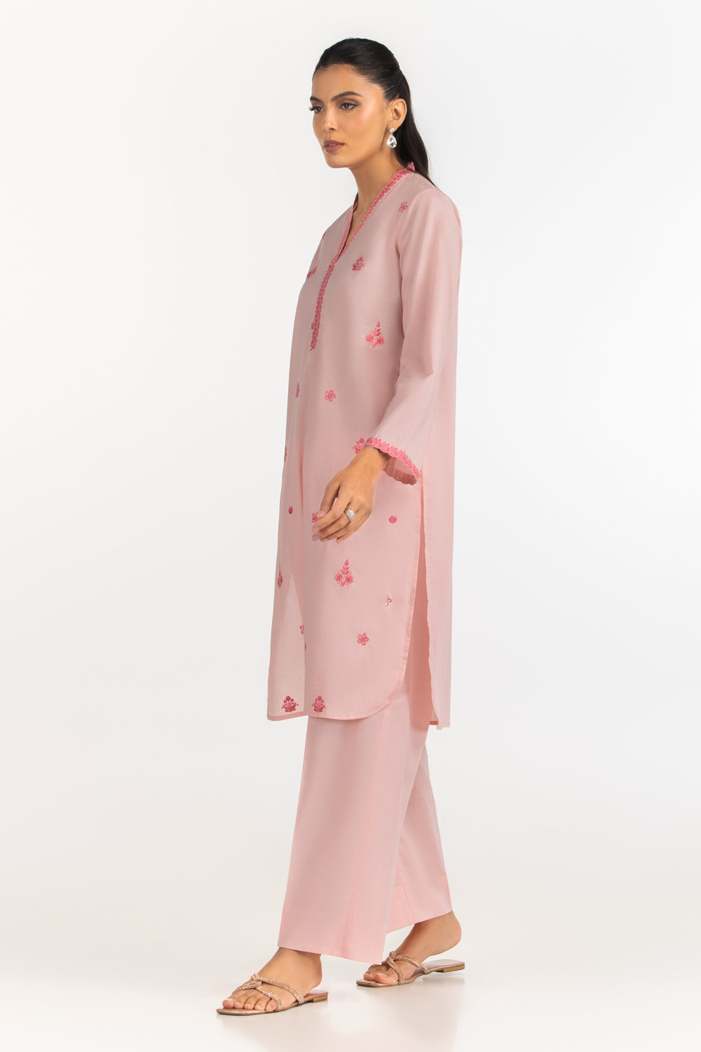 Cambric Embroidered Co-Ord Set