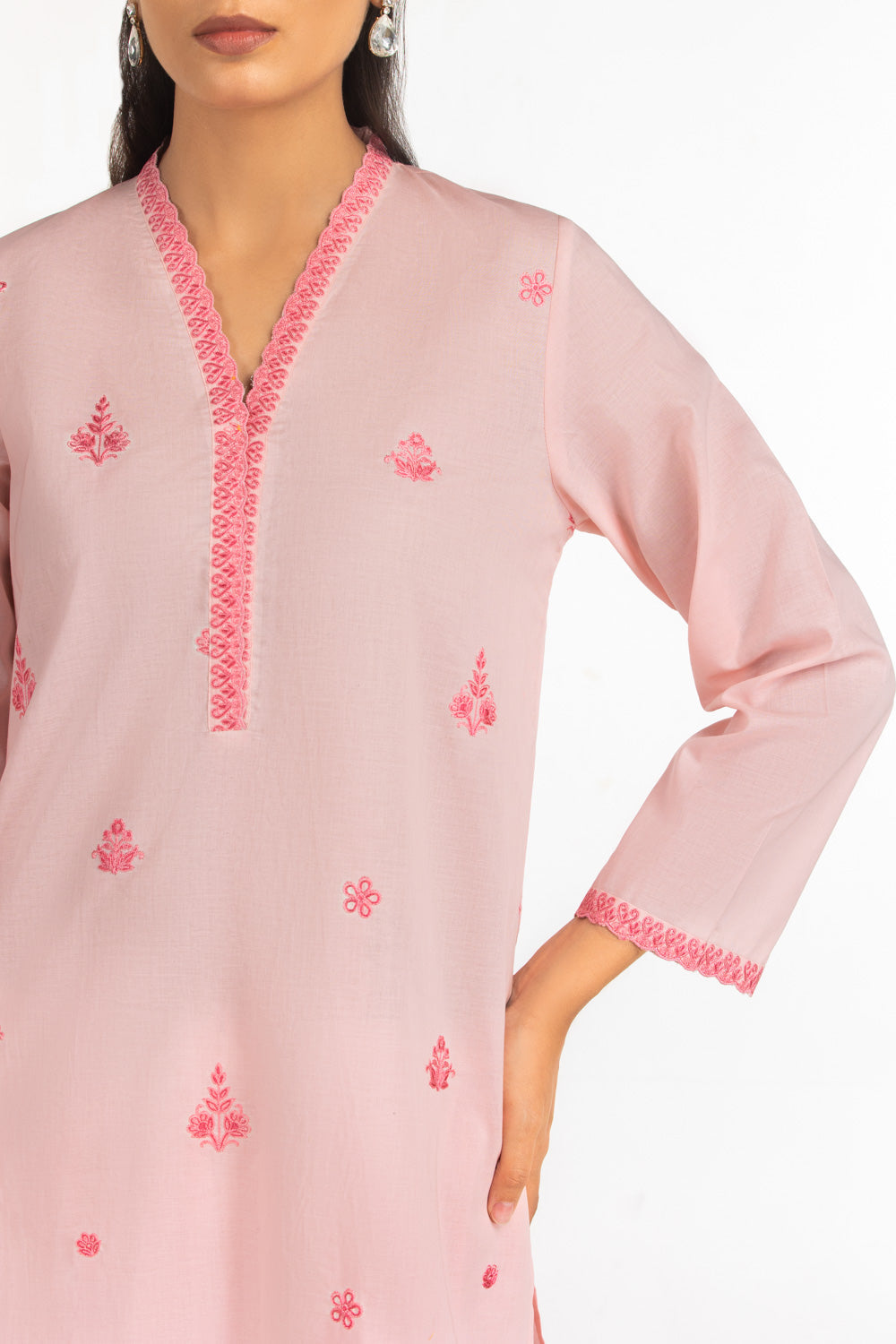Cambric Embroidered Co-Ord Set