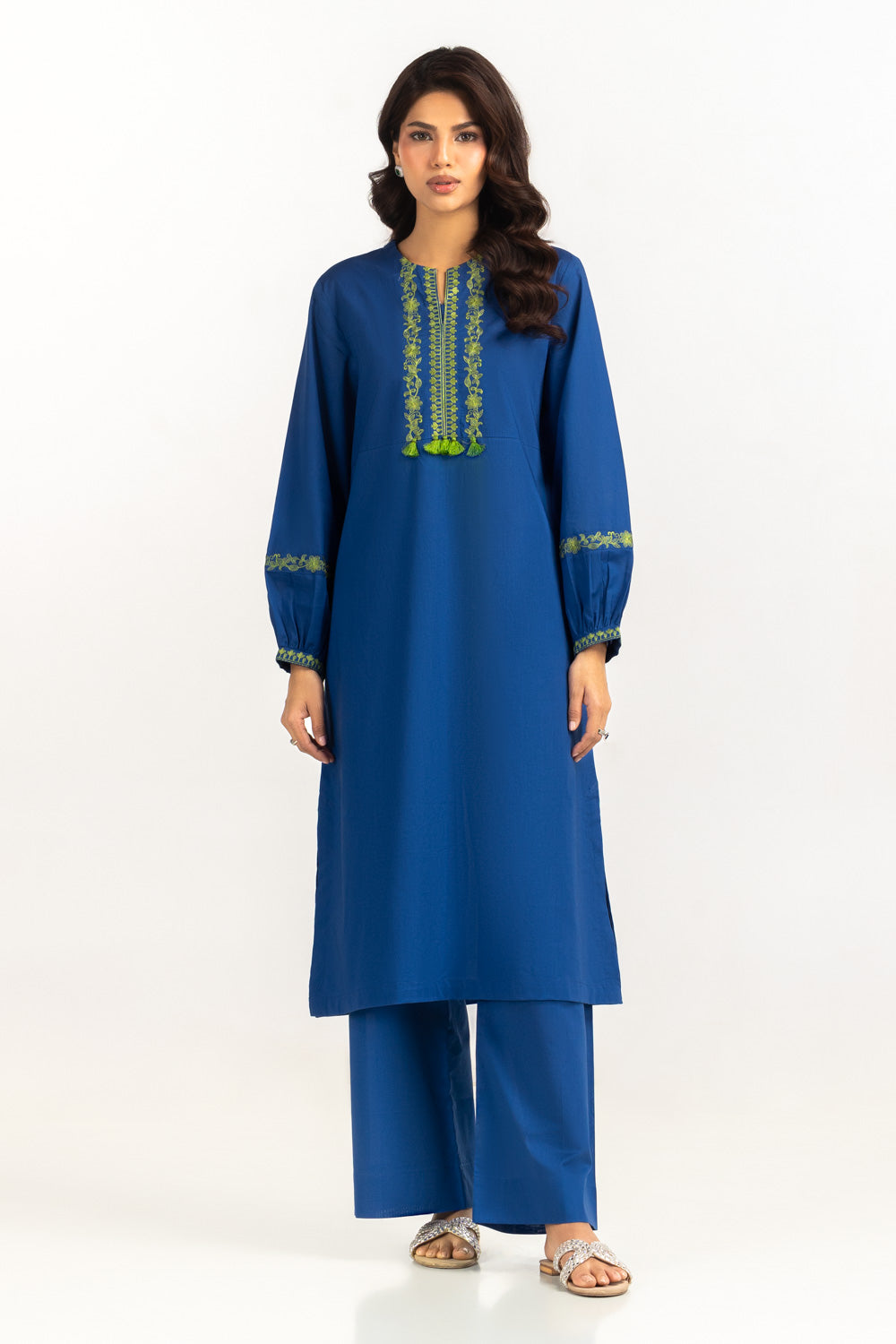 Cambric Embroidered Co-Ord Set