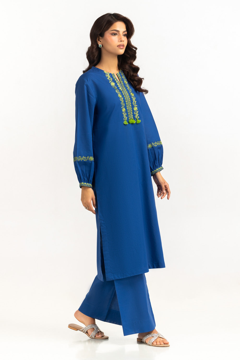 Cambric Embroidered Co-Ord Set