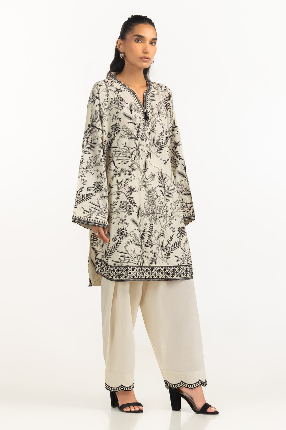 Cambric Embroidered Co-Ord Set