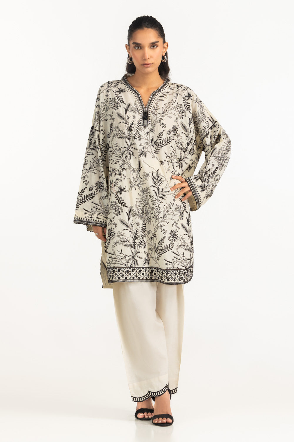 Cambric Embroidered Co-Ord Set